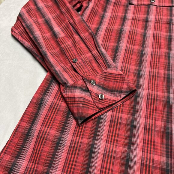 Mark Ecko Y2K Red/Black Plaid Casual Button Down 100% Cotton Long Sleeve SZ XXL - Picture 6 of 16